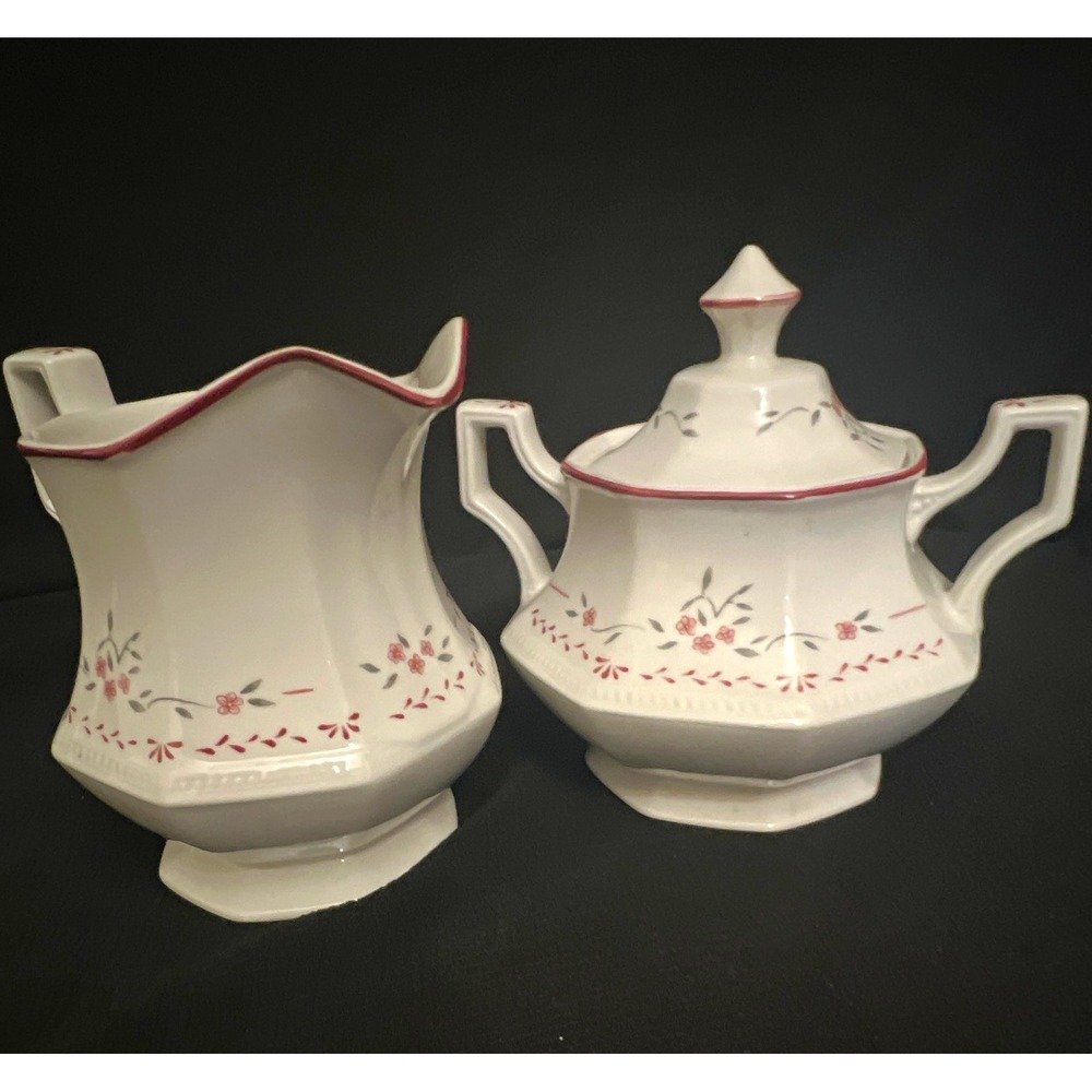 Vintage Johnson Brothers Madison Sugar Bowl Creamer Heritage Octagonal England